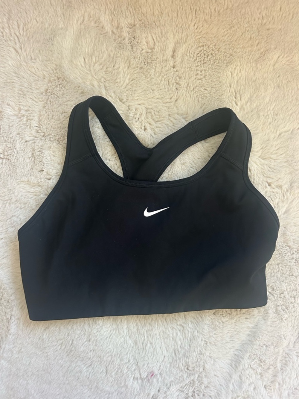 Nike Black Sports Bra with White Swoosh size large